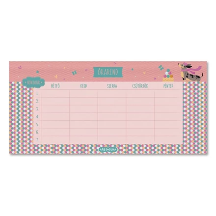 Órarend ARS UNA egylapos kétoldalas Bonjour