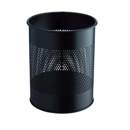 Papírkosár DURABLE kerek fém 15 L fekete