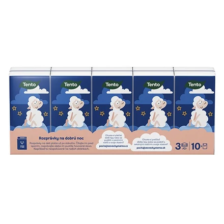Papírzsebkendő TENTO Kids 3 rétegű 10x10 darabos