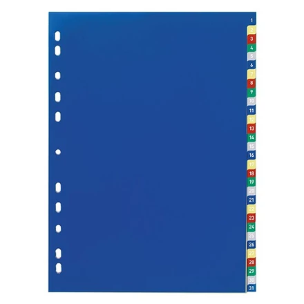 Regiszter DURABLE műanyag A/4 1-31 számos-színes