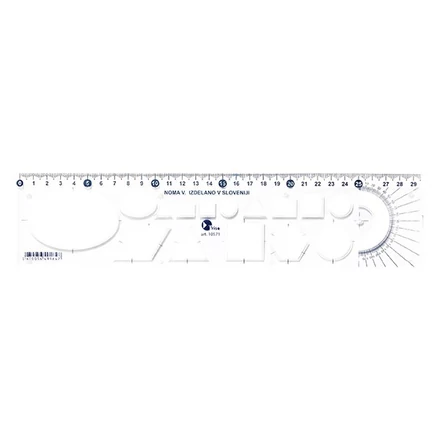 Sablon vonalzó OPTIMA átlátszó 30cm