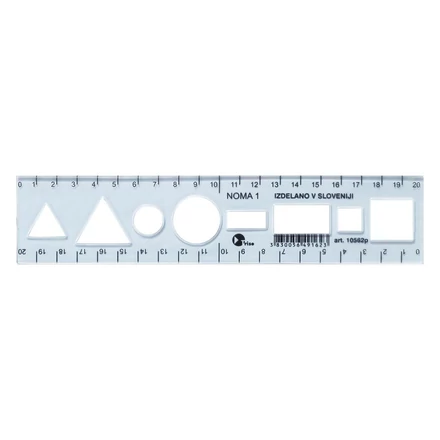 Sablon vonalzó OPTIMA kék 20cm