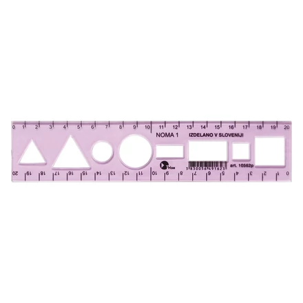 Sablon vonalzó OPTIMA pink 20cm