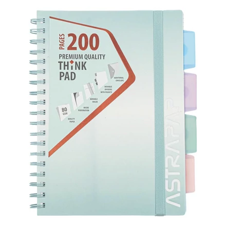 Spirálfüzet vonalas ASTRA PAP B/5 100 lapos perforált színregiszteres Ombre Pasztell