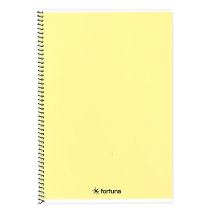 Spirálfüzet vonalas FORTUNA Monocolor A/4 70 lapos pasztell sárga