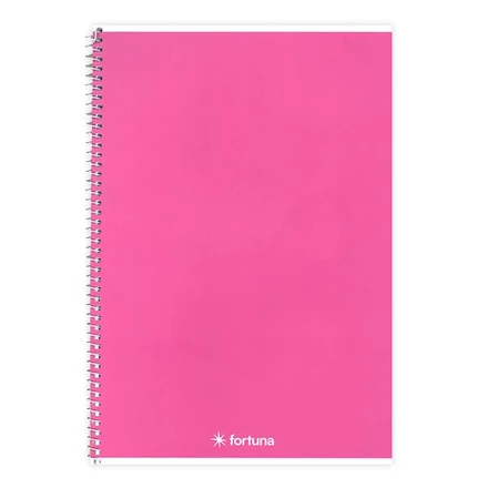 Spirálfüzet vonalas FORTUNA Monocolor A/4 70 lapos rózsaszín