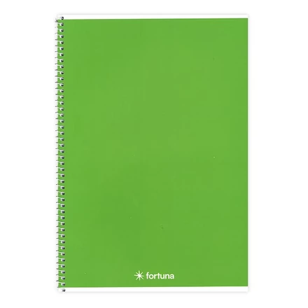 Spirálfüzet vonalas FORTUNA Monocolor A/4 70 lapos zöld