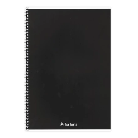 Spirálfüzet vonalas FORTUNA Monocolor A/5 70 lapos fekete