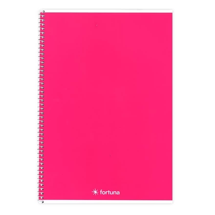 Spirálfüzet vonalas FORTUNA Monocolor A/5 70 lapos magenta