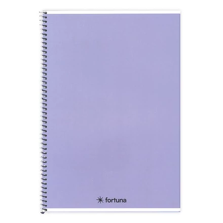 Spirálfüzet vonalas FORTUNA Monocolor A/5 70 lapos pasztell lila