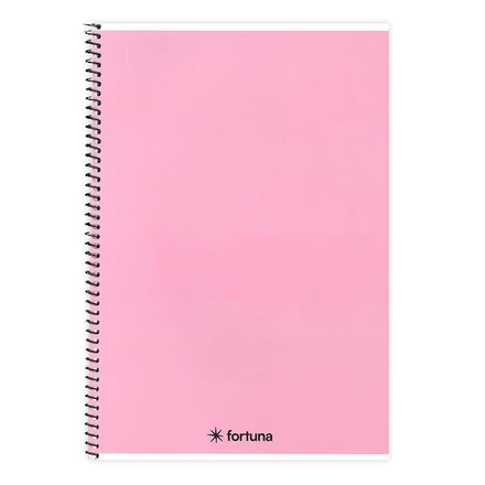 Spirálfüzet vonalas FORTUNA Monocolor A/5 70 lapos pasztell rózsaszín