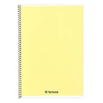 Spirálfüzet vonalas FORTUNA Monocolor A/5 70 lapos pasztell sárga