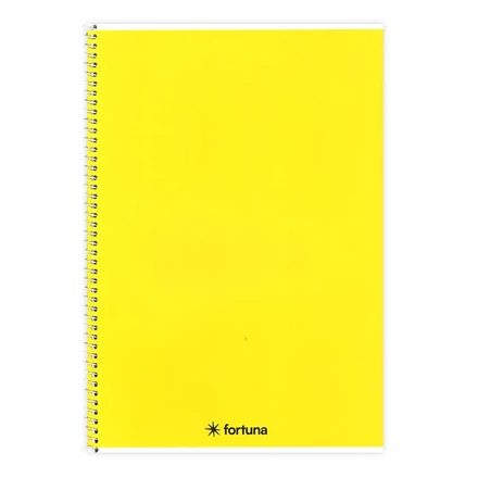Spirálfüzet vonalas FORTUNA Monocolor A/5 70 lapos sárga