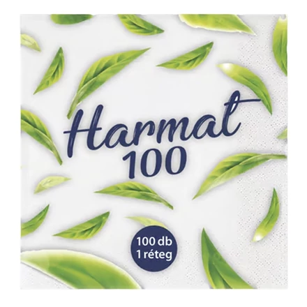 Szalvéta PISZKE Harmat 1 rétegű 30x30 cm 1/4 hajtogatott 100 lapos fehér