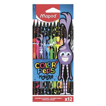 Színes ceruza MAPED Color Peps Monster háromszögletű 12 darabos készlet
