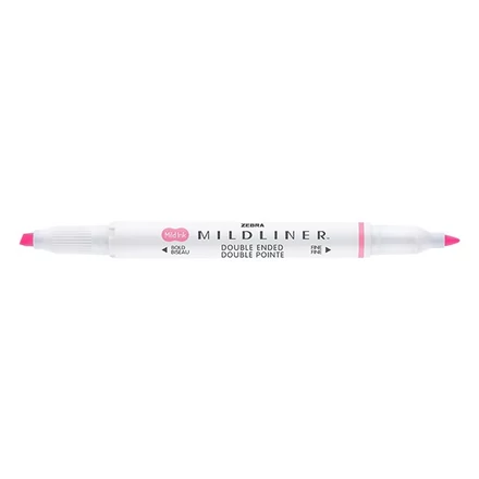 Szövegkiemelő kétvégű ZEBRA Mildliner fluorescent 1,4-4,0 mm rózsaszín