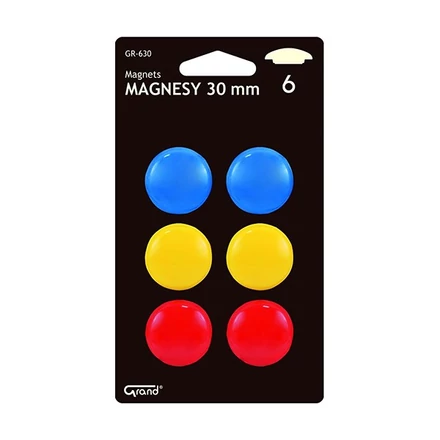 Táblamágnes GRAND 30mm 6 darabos vegyes színű