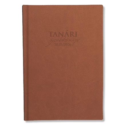 Tanári zsebkönyv PD CALENDAR műbőr A/5 heti barna 2025-2026
