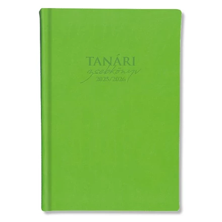 Tanári zsebkönyv PD CALENDAR műbőr A/5 heti zöld 2025-2026