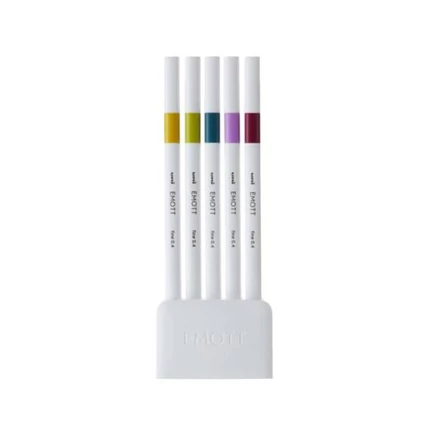Tűfilc UNI EMOTT 5 darabos 0,4mm (szalmasárga, almazöld, kékeszöld, írisz lila, vörösbor)