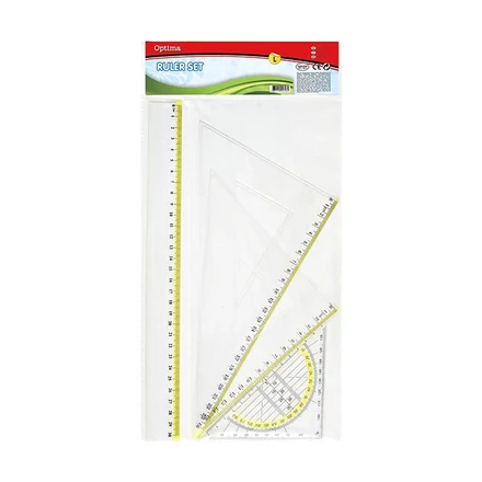 Vonalzókészlet OPTIMA 23cm 4 darabos