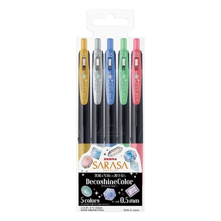Zseléstoll készlet ZEBRA Sarasa Clip Vintage nyomógombos 0,5 mm 5 darabos dekor színek
