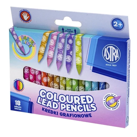 Zsírkréta ASTRA hegyezett 18 színű