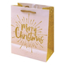 Kép 1/3 - Dísztasak CREATIVE Luxury L 26x32x12 cm karácsonyi arany mintás matt glitteres zsinórfüles