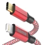 Kép 2/2 - Adatkábel HAMA Reflective USB-C/Lightning 1,5m piros