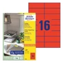 Kép 1/5 - Etikett AVERY 3452 105x37mm univerzális piros 1600 címke/doboz 100 ív/doboz