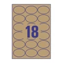 Kép 2/2 - Etikett AVERY L7103-25 63,5x42,3 mm környezetbarát ovális barna kraft 25 íves