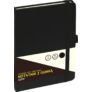 Kép 2/2 - Jegyzetfüzet GRAND A/5 80 lapos gumis puha fekete fedelű kockás