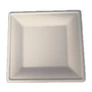 Kép 1/2 - Szögletes eldobható papírtányér  KOMP cukornád lebomló 20x20 cm natúr 50 darabos
