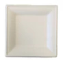 Kép 2/2 - Szögletes eldobható papírtányér  KOMP cukornád lebomló 20x20 cm natúr 50 darabos
