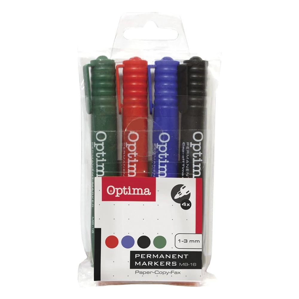 Alkoholos marker OPTIMA kerek 4 darabos
