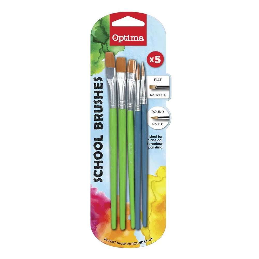 Ecset készlet OPTIMA economy kerek (6,8) és lapos (6,10,14) 5 darabos