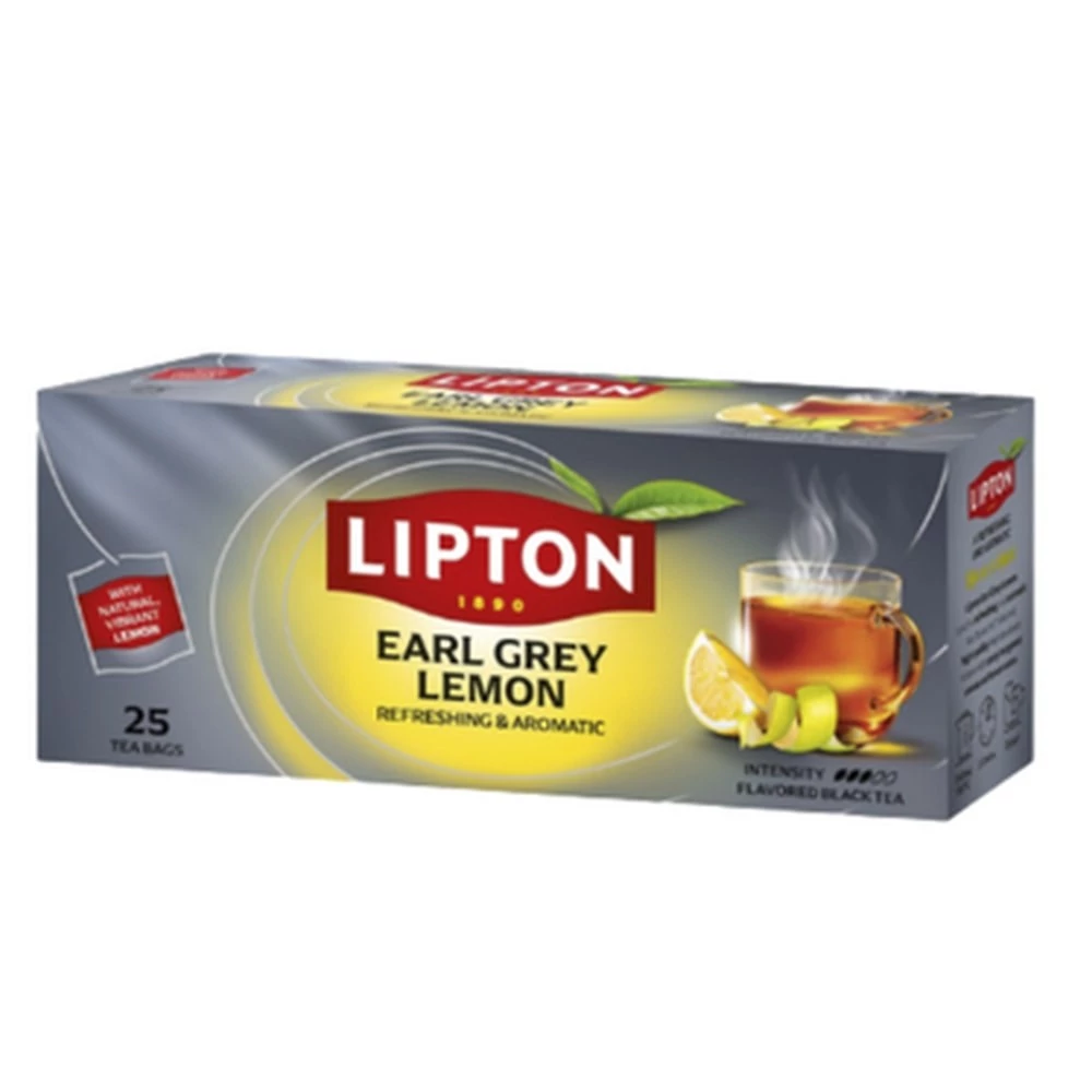 Fekete tea LIPTON Earl Grey Lemon 25 filter/doboz
