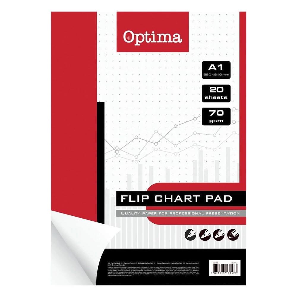 Flipchart papír OPTIMA sima 58x81cm 20 lap 70 gr