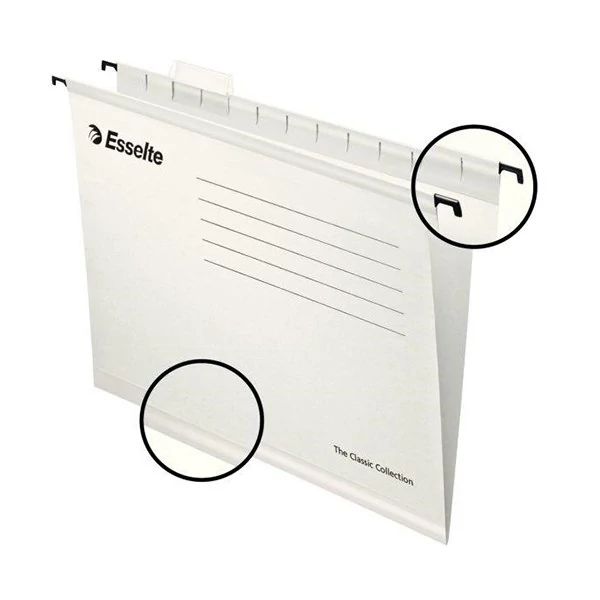 Függőmappa ESSELTE Classic A/4 karton újrahasznosított fehér 25 darabos
