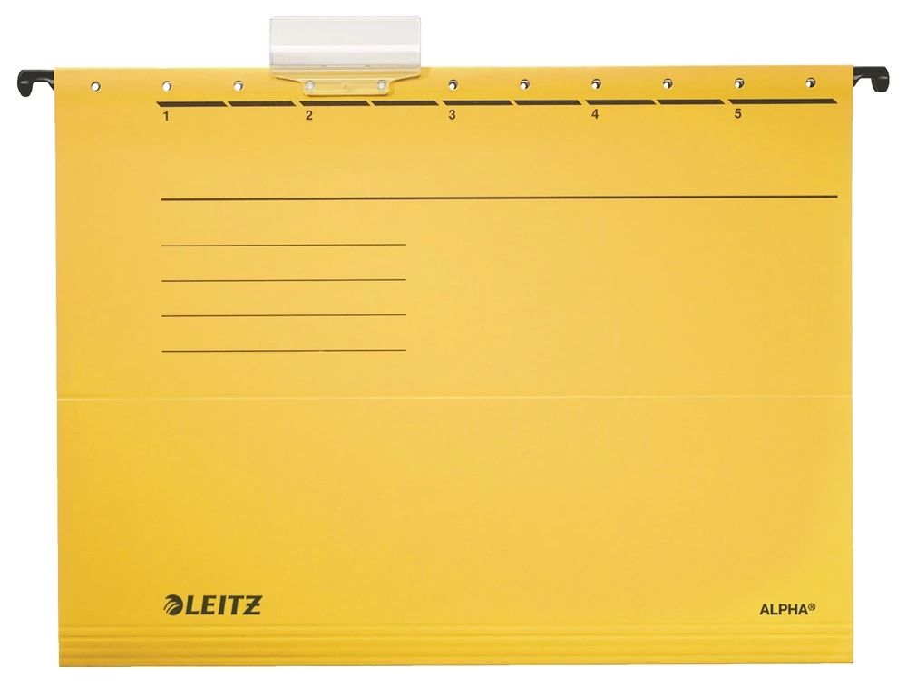 Függőmappa LEITZ Alpha Standard A/4 karton sárga 25 darabos