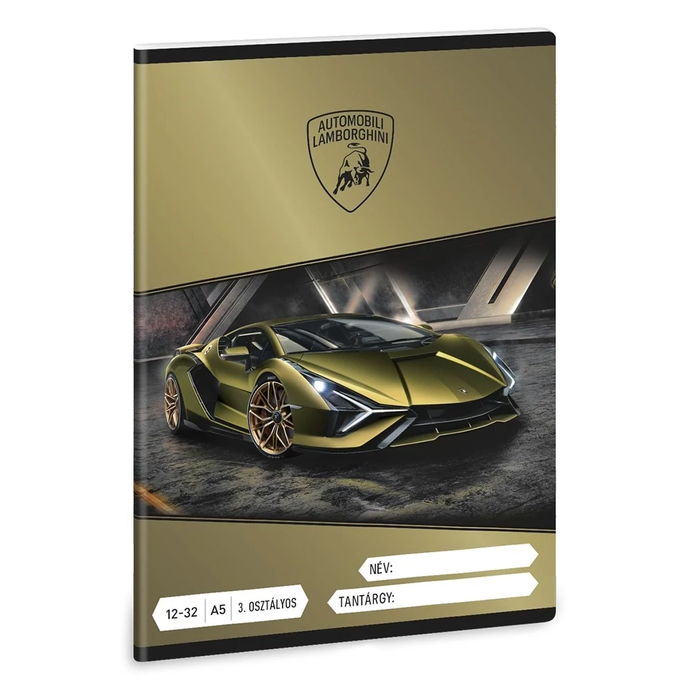 Füzet vonalas ARS UNA A/5 32 lapos 12-32 3.osztályos Lamborghini 5523