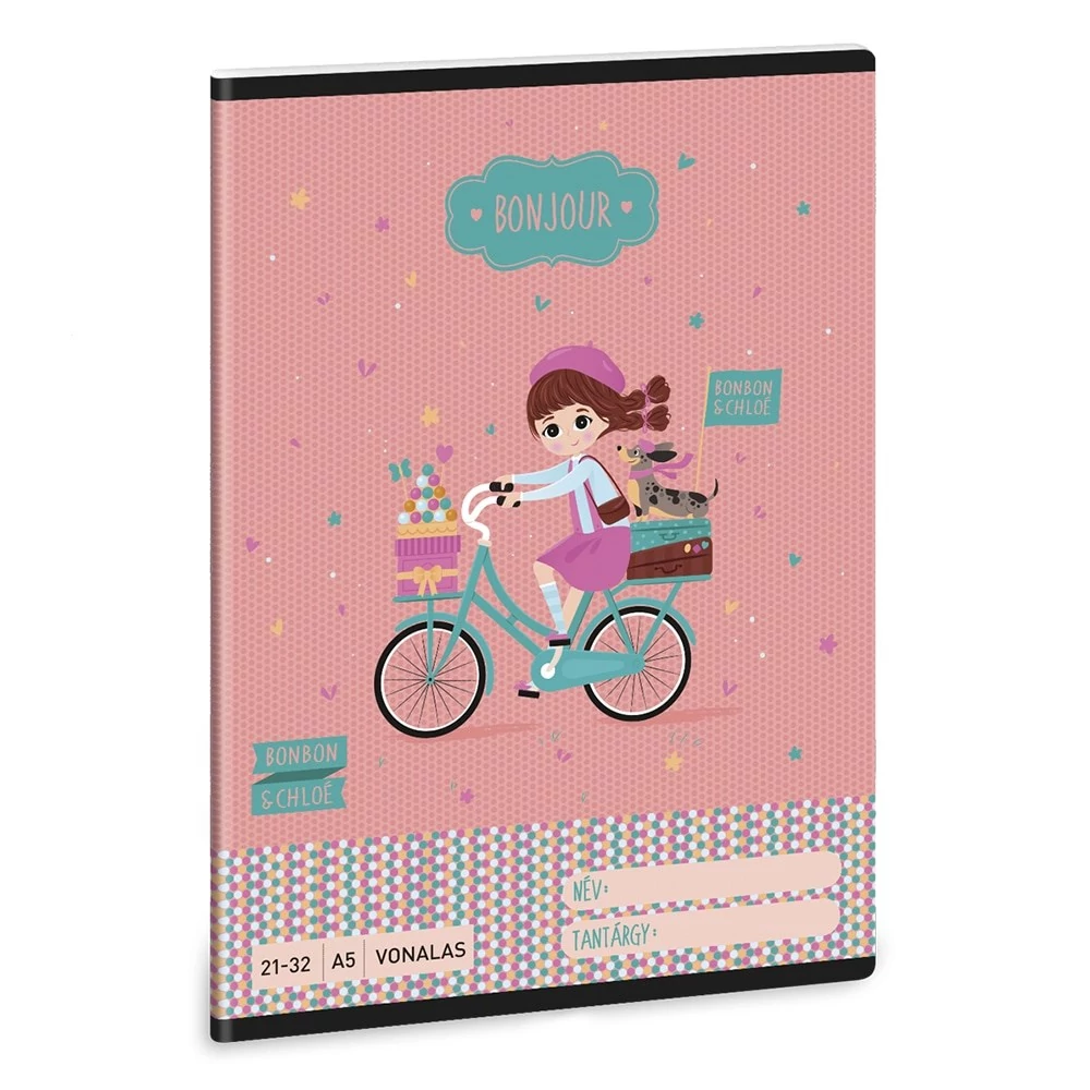 Füzet vonalas ARS UNA A/5 32 lapos 21-32 4-8.osztályos Bonjour