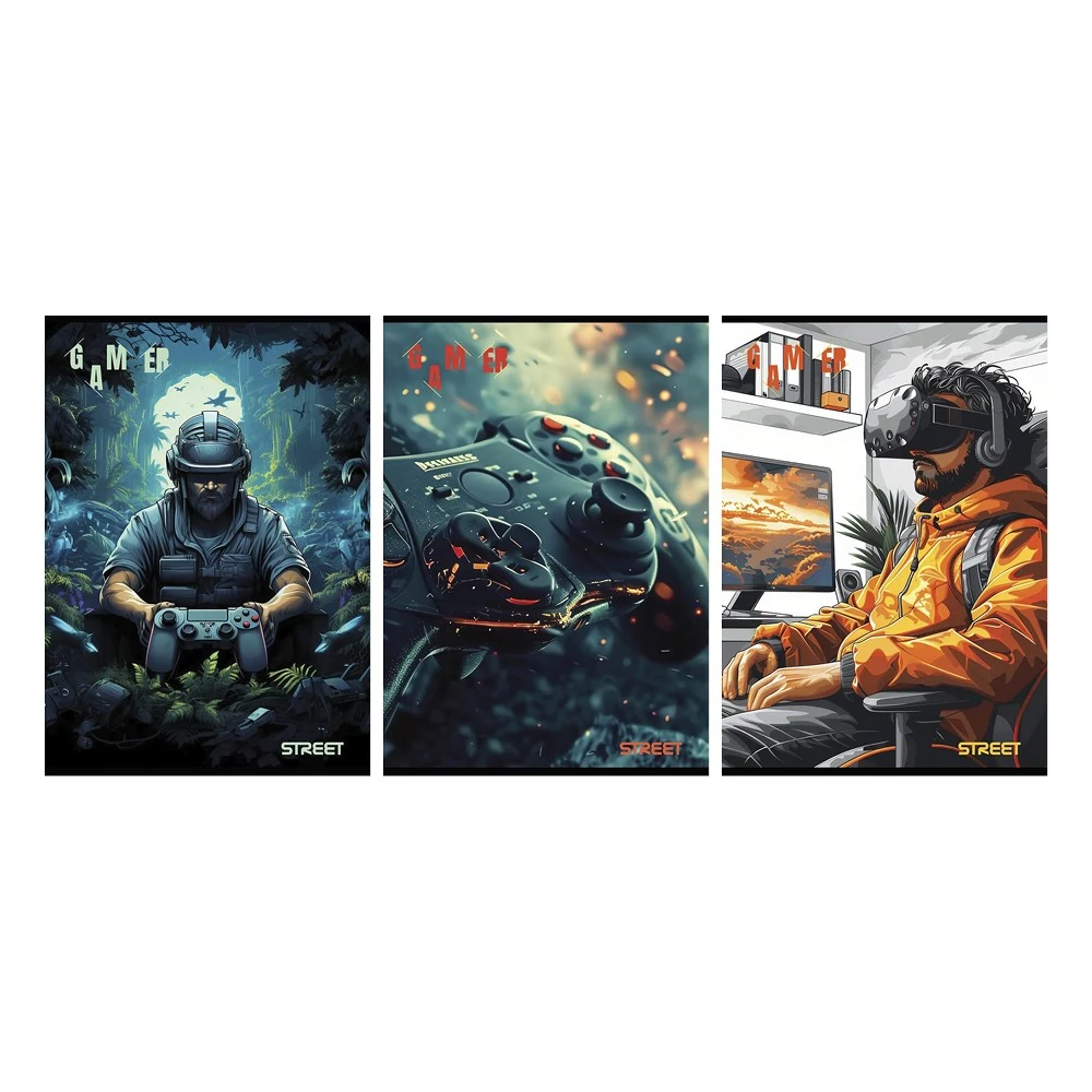 Füzet vonalas STREET A/4 54 lapos Gaming margóval