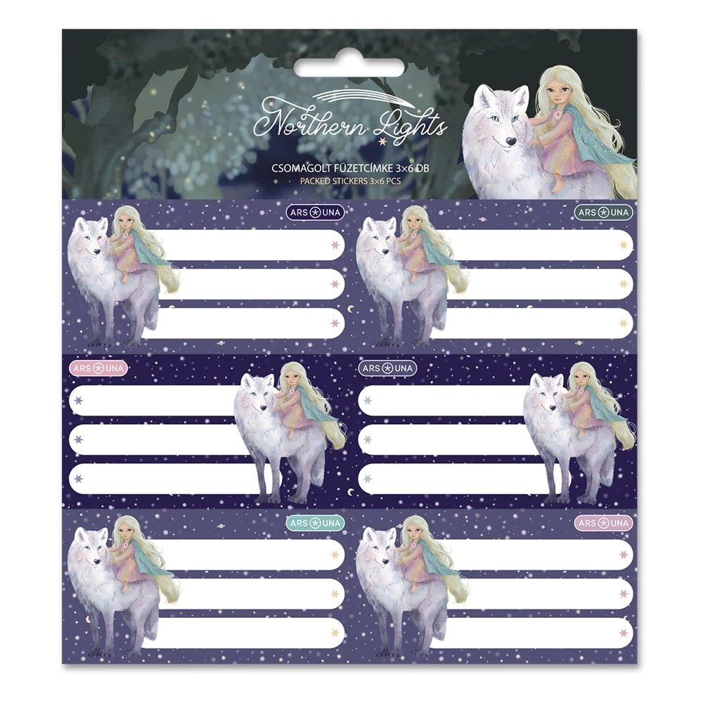 Füzetcímke ARS UNA 18 darabos Northern Lights