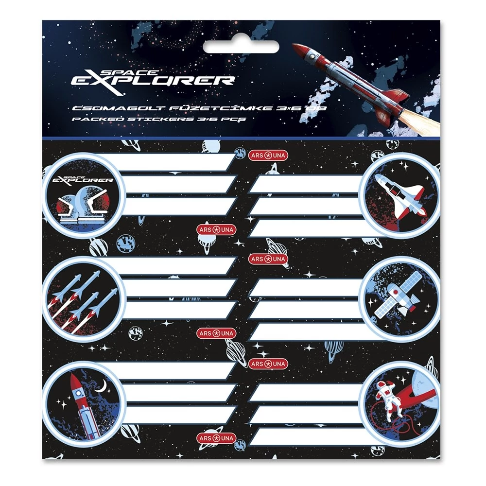 Füzetcímke ARS UNA 18 darabos Space Explorer