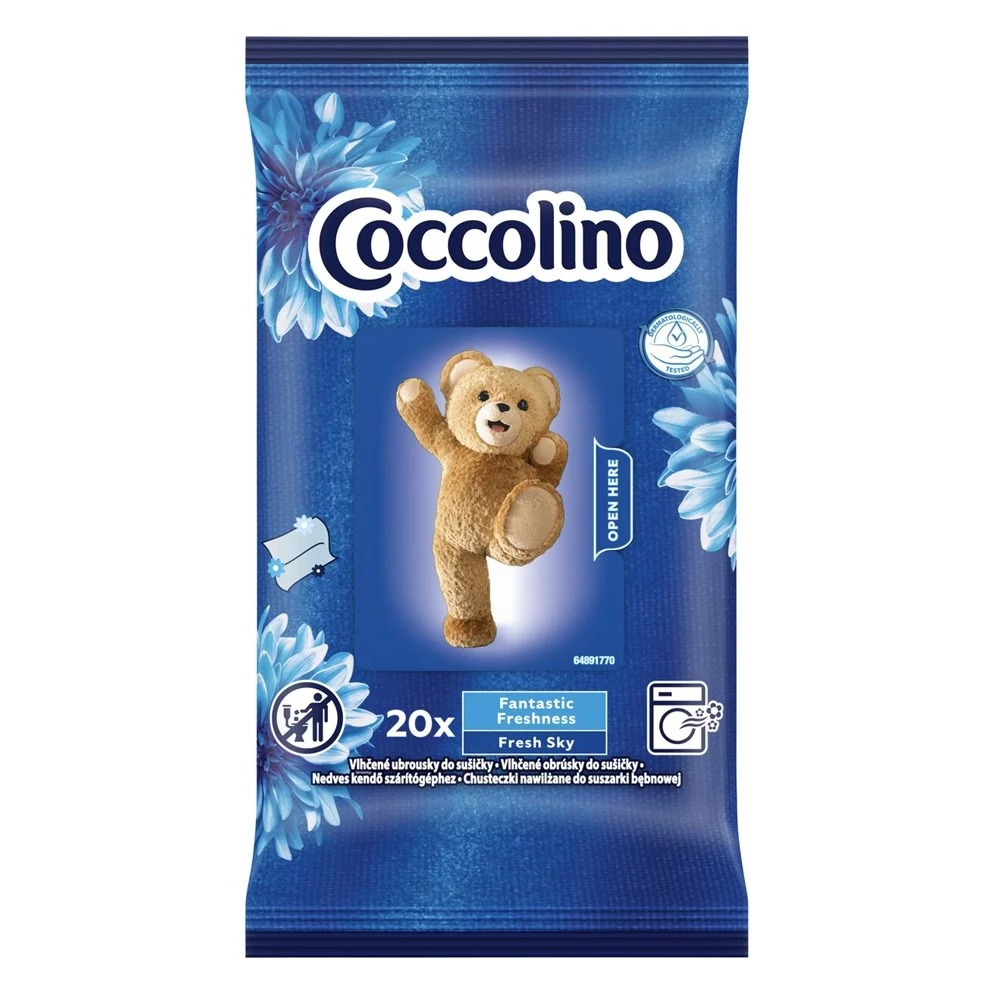 Illatosító kendő COCCOLINO Fresh Sky szárítógépbe 20 darabos
