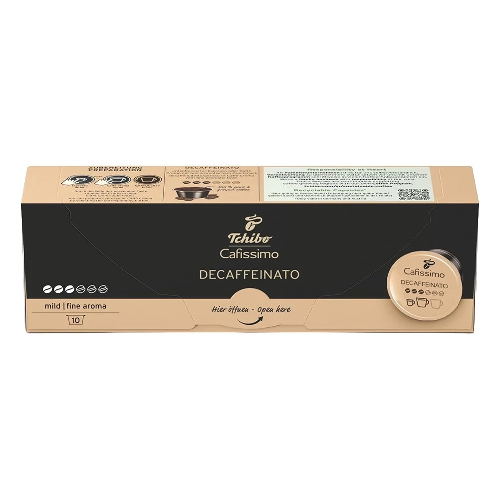 Kávékapszula TCHIBO Cafissimo Caffé Crema koffeinmentes 10 kapszula/doboz