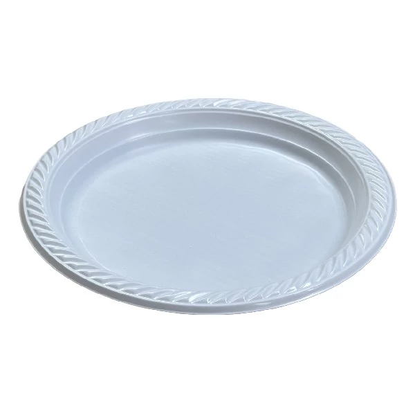 Lapostányér újrahasználható műanyag fehér 22cm  100 darabos