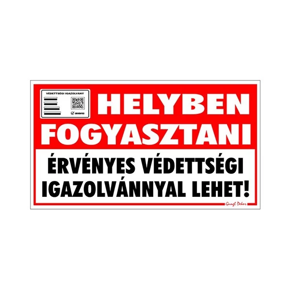 Matrica Helyben fogyasztani érvényes védettségi igazolvánnyal lehet 