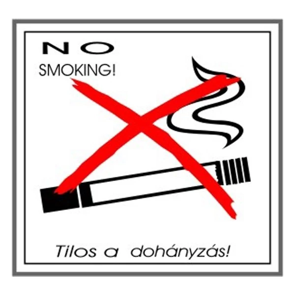 Matrica Tilos a dohányzás! fehér 